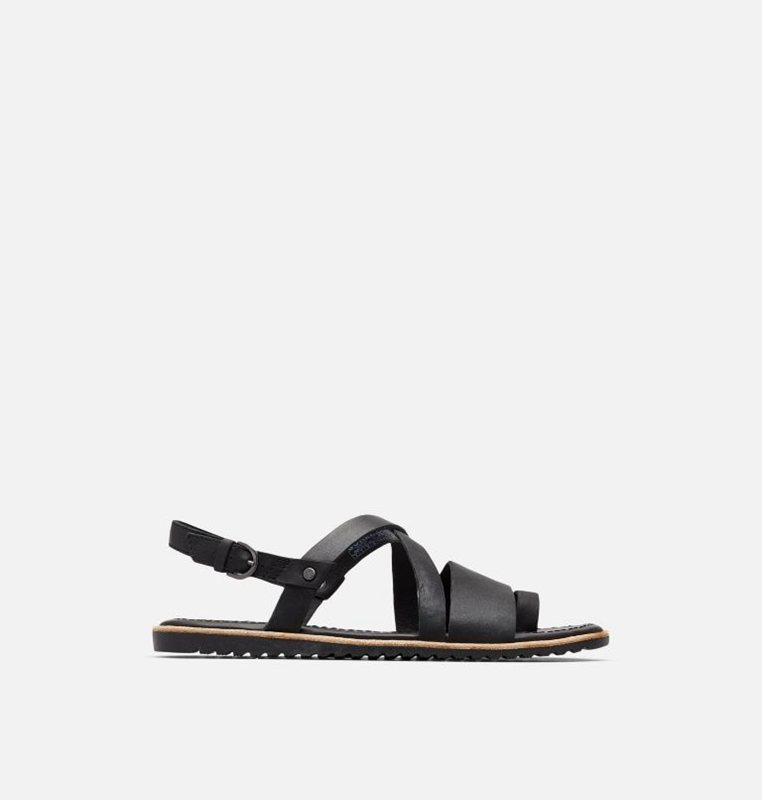 Sandalias Sorel Mujer - Ella™ Criss Cross Flat Negras - 62789-XOZI